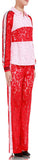 Lace Color-Block Zip Shirt and Pant Set