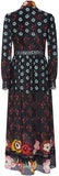 Black Flowers Border Dress - DESIGNER INSPIRED FASHIONS