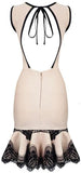 Backless Lace-Trim Stretch Mini Dress