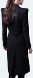Black Military Double-Breasted Long Wool Coat - DESIGNER INSPIRED FASHIONS