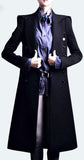 Black Military Double-Breasted Long Wool Coat - DESIGNER INSPIRED FASHIONS