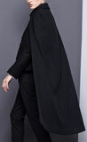 Black Wool Cape Jacket - DESIGNER INSPIRED FASHIONS