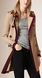 Color Block Cotton Trench Coat in Khaki - DESIGNER INSPIRED FASHIONS