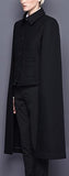 Black Wool Cape Jacket - DESIGNER INSPIRED FASHIONS