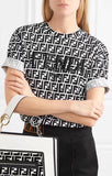 Black Embroidered Logo Printed T-shirt