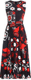 Printed Pleated Midi Dress