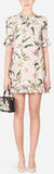Lily-Print Ruffle Mini Dress
