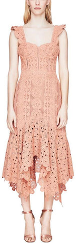 Macrame Ruffle Bustier Dress
