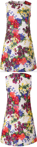 Multi Colored Floral Embellished Mini Dress | DESIGNER INSPIRED FASHIONS