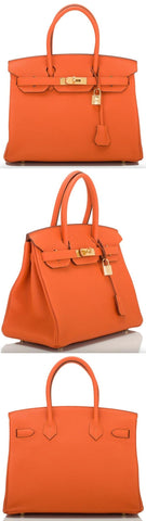 Birkin Orange H Togo 30cm Gold Hardware | DESIGNER INSPIRED FASHIONS