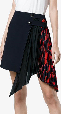 Pleated Godet Mini Skirt