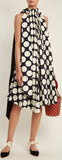 Polka-Dot Print Pleated Dress