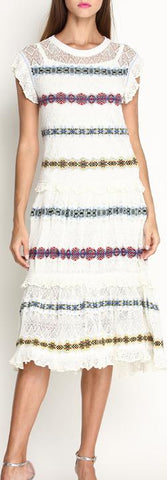 Silk & Lace Midi Dress