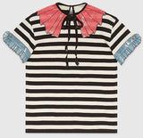 'Trompe L'oeil' Stripe Sequin T-Shirt - DESIGNER INSPIRED FASHIONS
