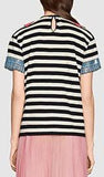 'Trompe L'oeil' Stripe Sequin T-Shirt - DESIGNER INSPIRED FASHIONS