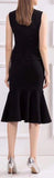 Asymmetric Peplum Dress - Black or Red