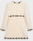 A-line Wool Studded Dress - Black or White | DESIGNER INSPIRED FASHIONS