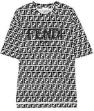 Black Embroidered Logo Printed T-shirt