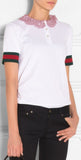 Lace-Collar Cotton Polo Shirt - DESIGNER INSPIRED FASHIONS