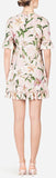 Lily-Print Ruffle Mini Dress