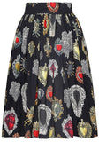 Sacred Heart Pleated A-Line Printed Poplin Skirt
