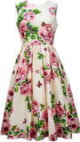Rose Print Midi Dress