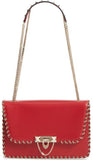 Demilune Small Leather Shoulder Bag - Black, Red, Pale Pink
