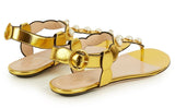 'Willow' Embellished Leather Sandals-Gold - DESIGNER INSPIRED FASHIONS