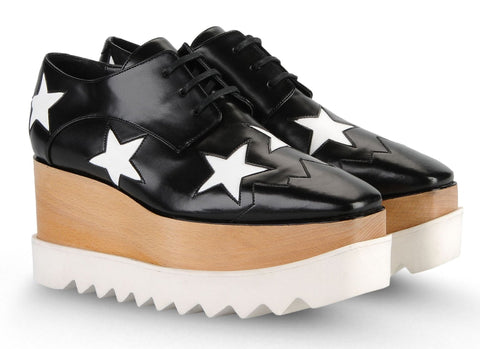 Black Elyse Shoes with White Stars - DESIGNER INSPIRED FASHIONS