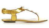 'Willow' Embellished Leather Sandals-Gold - DESIGNER INSPIRED FASHIONS