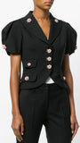 Rose-Embellished Cropped Jacket