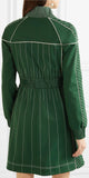 Embroidered Zip Mini Dress