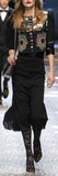 Embellished Cropped Jacket & Sequin Detail Midi Skirt Set