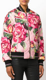 Rose Print Bomber Jacket