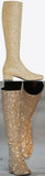 Metallic Glitter Knee Boots - Gold