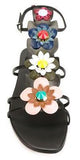 Floral Embellished Sandals-Black or White - DESIGNER INSPIRED FASHIONS