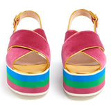 Peggy Velvet Platform Sandals