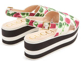 Peggy Floral-Print Flatform Slides