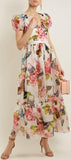 Butterfly and Padlock-Print Midi Dress