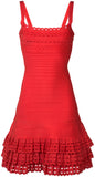 Layered Ruffles Fitted Dress