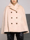 Double-Breasted Short Wool Cape - DESIGNER INSPIRED FASHIONS