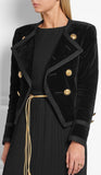 'Spencer' Jacket in Black Cotton Velour - DESIGNER INSPIRED FASHIONS