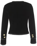 'Spencer' Jacket in Black Cotton Velour - DESIGNER INSPIRED FASHIONS