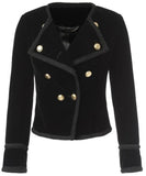 'Spencer' Jacket in Black Cotton Velour - DESIGNER INSPIRED FASHIONS