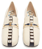 Crystal-Embellished Leather Loafers