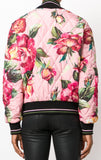 Rose Print Bomber Jacket