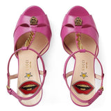 Studded Leather Platform Sandal Pump, Fuchsia