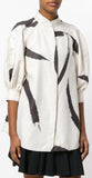Brushstroke Mandarin Collar Shirt and Short Set