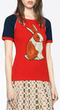 Raglan T-shirt with bunny Embroidery
