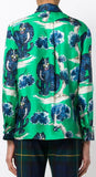 Angry Wild Cat-Print Silk Shirt